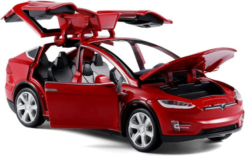 1/32 Model x Metal Die Casting Toy Car - Pull Back Car Toy with Sound and Lights for Ages 3-12 (Red)