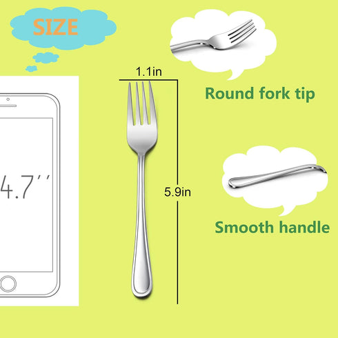 LIANYU 12-Piece Toddler Forks, Kids Silverware Forks for 2-10 Year Old, Children Cutlery Flatware Set, Kids Utensils Forks Set for Home Preschools, Dishwasher Safe by LIANYU