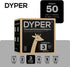 3, 50, Count) DYPER Charcoal Enhanced Diapers | Baby Diapers from Plant-Based* & Honest Materials | Day & Overnight