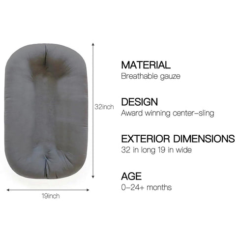 Beisurznga 0-24 Tummy Gift,Grey(1 1 Infant Support Cushion - Baby Support Cushion for Newborn, Months, Portable Time