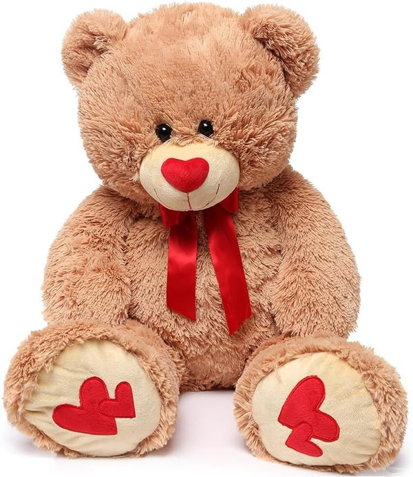 MorisMos Giant Teddy Bear Stuffed Animal, Love Heart Big Plush Toy, Large 36-inch Bear for Girlfriend Valentine's Day