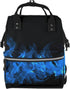 OUSIKA Blue Flame Print Diaper Bag Multifunction Laptop Backpack Travel Daypacks Large Nappy