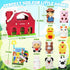 BOLZRA 1-3, 12-18 Musical Red Barn Farm Animal Toys with Tails Baby Book, Educational Preschool Farm Animals Finger