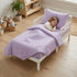 4 Set EVERYDAY KIDS Piece Toddler Bedding - Includes Comforter, Flat Sheet, Fitted Sheet and Pillowcase - Solid Purple