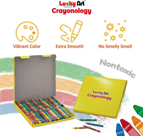 20 Sets 5 Packs (100 count) Packs Lucky Art of Jumbo Size Crayons - Mini Crayon Non-Toxic; Crayons in bulk for Kids