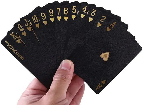 QkonkgnS Diamond Black Waterproof Playing Cards - HD Plastic Deck of Poker Cards, Professional Quality, Elegant Design