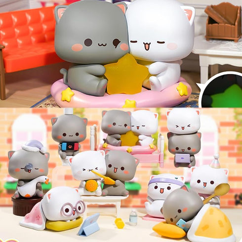 Mitao Cat Series 4 Blind Box Kawaii Figures Action Random Collection, Cute Model Birthday Gift (1 Pack)