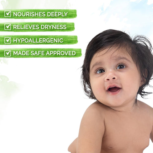 6.76 Oz (200ml) Mamaearth Daily Moisturizing Baby Body Lotion | Skin Nourishment with Shea Butter & Jojoba Oil | Gentle