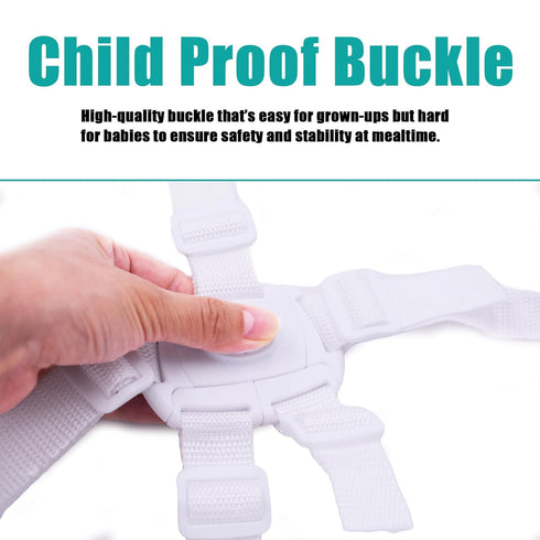 5 Point Harness Seat Belt Safety Strap Belt for Stroller Pushchair Pram Buggy Safe Protection, Adjustable High Chair