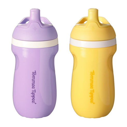 Tommee Tippee Insulated 9oz Sporty Spout Toddler Water Bottle, No Spill, Sippy
