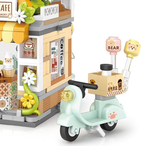 Set 8+,1077pcs MindBox City Cafe Building Blocks Toys, Openable Coffee Shop Building for Boys Girls Age Mini Bricks