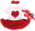 Reborn Baby Doll Clothes Outfit for 20-23 Inch Reborns, Matching Clothing Headband, Red Heart Tutu Dress