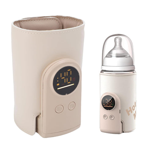RiToEasysports Bottle Warmer, Cordless Wrap Portable LED Display Fast Milk Warmer Cover for Baby Breastmilk