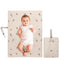 Vegan Leather Portable Changing Pad, Waterproof Compact Baby Mat, Foldable Travel Diaper Pad, Olive Branch with Strap,