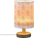 YYZZH Table Lamp Watercolor Baby Dragon Rainbow Striped Pattern Nightstand Lamp with Wood Base Fabric Lamp Shade
