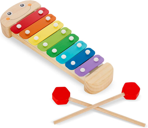 Melissa & Doug Caterpillar Xylophone Musical Toy with Wooden Mallets, 15.25" x 6.5" x 1.5"