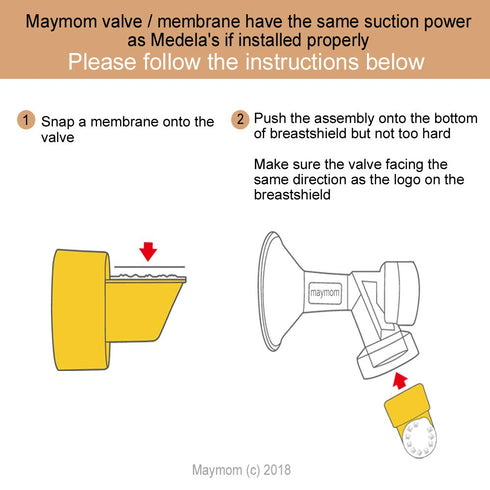 Maymom 8-Pack Replacement Membranes for Medela Pump in Style, Lactina, Swing, and Symphony Pumps (White)