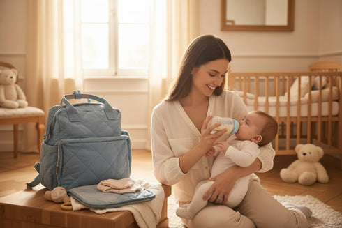 Generic Backpack Tristan Home Quilted Diaper Bag Insulated Bottle Pockets, Maternity Hospital Travel Bag for Moms