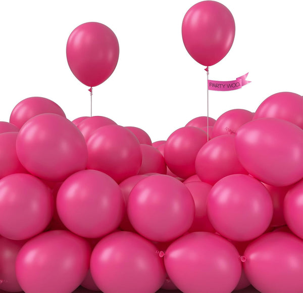 PartyWoo, 120 pcs 5 Inch Hot Pink Balloons for Birthday, Wedding, Baby Shower, Bachelorette Party