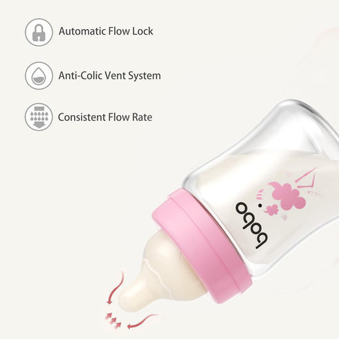 0+ 5oz (Pack 4)) YOHKOH Glass Baby Bottles with Slow Flow Nipple, Newborn Anti-Colic Baby Bottles for Months, Wide Neck
