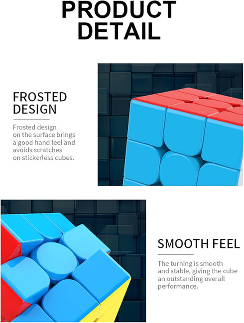 3x3x3 Speed Cube, Stickerless Magic Cube, Smooth Turning Puzzle Box, Educational Toy for Child's Concentration