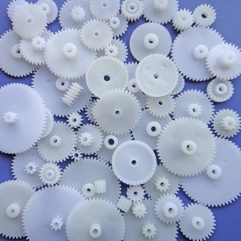 58PCS Small Gears Set - Plastic Gears Module 0.5 for DC Motor DIY Model Toys, RC Car Robot