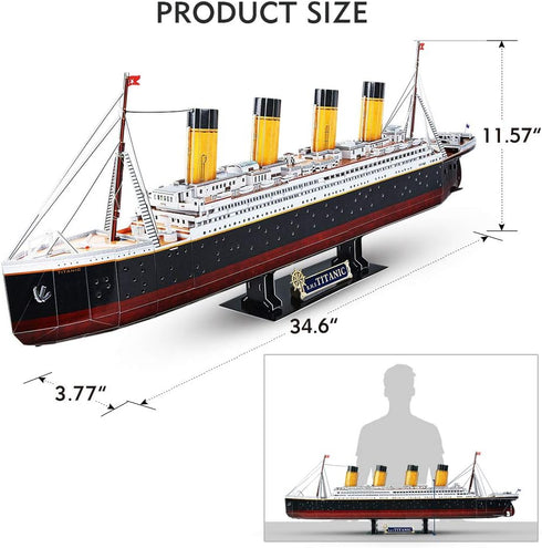 CubicFun Titanic 3D LED Puzzles for Adults, 88 CM, 266 Pieces, Titanic Toys for Home Decor and Gifts