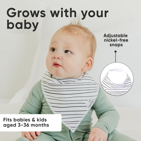 Copper Pearl 4 Pack Soft Cotton Baby Bibs for Drooling and Teething, Adjustable for Newborns to Toddlers (Alta Set)