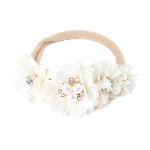 cherrboll 3pcs Baby Girl Headbands - Super Soft & Stretchy Nylon Floral Hairbands for Newborn Toddler
