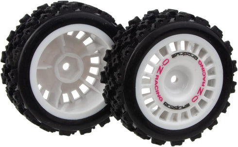 1/10 RC Rally Car Wheels Rims & Rubber Tires 12mm Hex Drive Hub for Tamiya TT-01 TT-02