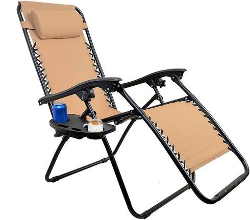 1 C-CHAIN Universal Zero Gravity Chair Tray, Cup Holder Tray for Fold Lounge Chair, Cup Holder with Water Cup Slot