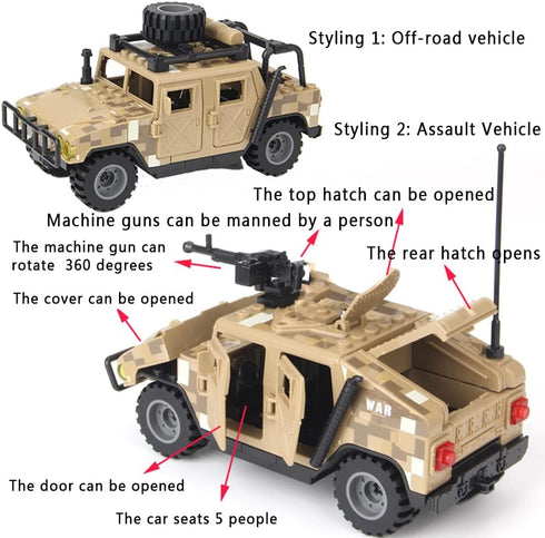 Armored Vehicle Building Block Military Vehicle Toy for Ages 6-12+, Army Battle Brick, Military Car Model Gifts for Boys