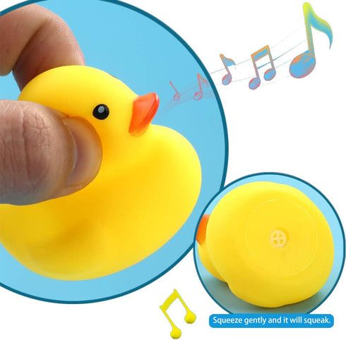 Bath Duck Toys - 10PCS Mini Rubber Ducks for Baby Shower, Squeak and Float Ducks for Toddlers (2.2’’)