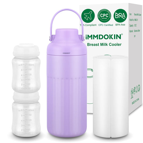 Compact Breast Milk Cooler Bottle, 12oz Portable Breastmilk Cooler with 2 Storage