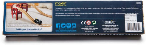 3 2 Pack Maxim Enterprise, inc. Level Ascending Wooden Train Track, Wooden Track Pieces Creates Double Ascending