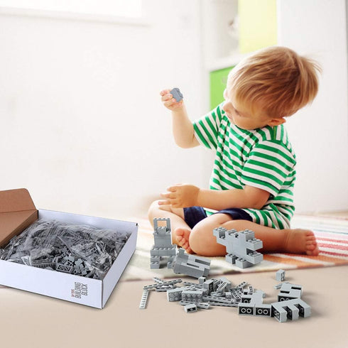 Lekebaby Building Bricks 1500 PCS Basic Blocks, Compatible with Major Brands (Gray)