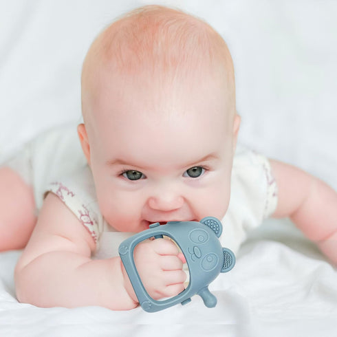 Baby Teething Toys for Infants 3+ Months, Set of 3 Easy to Hold Silicone Teething Mitten for Sensory Exploration