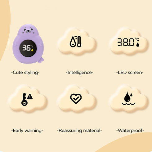 IP67 1 BRRNOO Baby Bath Water Thermometer with Green Light Alarm, Digital Bathtub Safety Thermometer for Infant Toddler