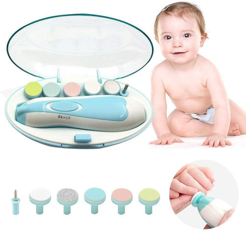 Baby Electric Nail File, 8 in 1 Safe Baby Nail Trimmer, Nail Care Kit with 6 Grinding Heads
