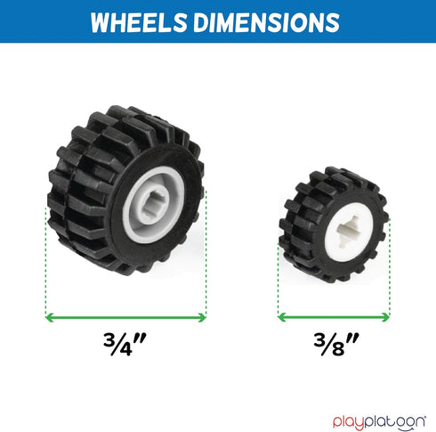 Play Platoon 400 Piece Wheels and Axles Sets, Building Bricks Car Parts and Pieces Kit