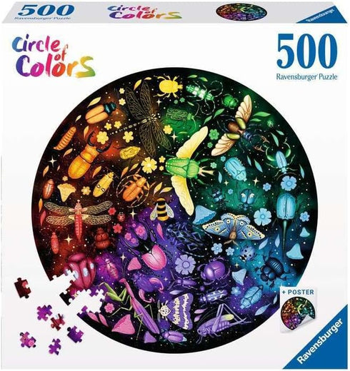 Ravensburger 500 Piece Jigsaw Puzzle Circle of Colors: Insects for Adults - Handcrafted Tooling Made in Germany