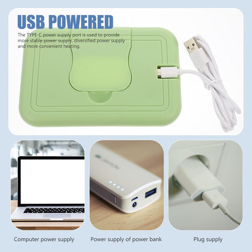 Portable Baby Wipe Heater - Newborn Diaper Wipe Warmer (Green)