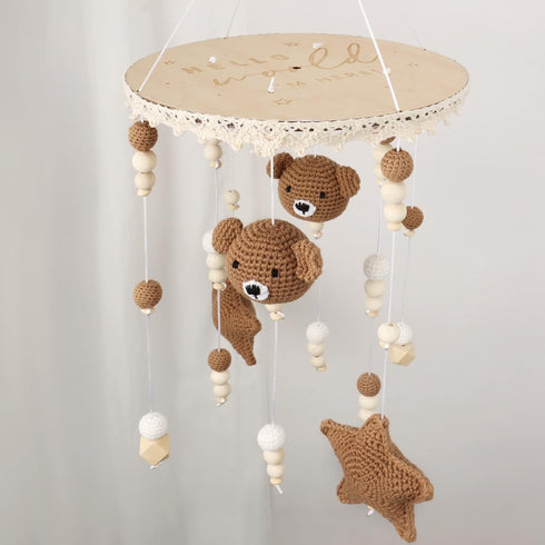 GDGZT Pack Boho Bear Baby Crib Mobile - For Boys & Girls, Bassinet & n Play