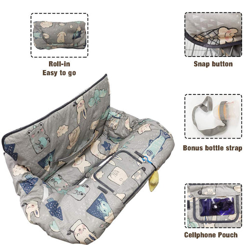 Cotton Shopping Cart Cover for Babies - Machine Washable (Cute Design)