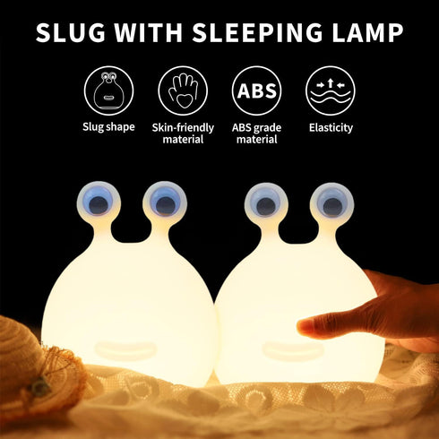 Cute Slug Night Light for Kids - Soft Silicone Lamp Gift for Baby Rooms