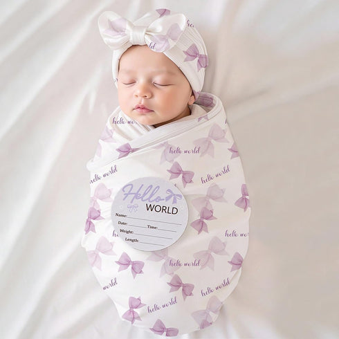 Ylsteed Newborn Receiving Blanket Headband Set Baby Swaddle Floral Wrap Baby Swaddle