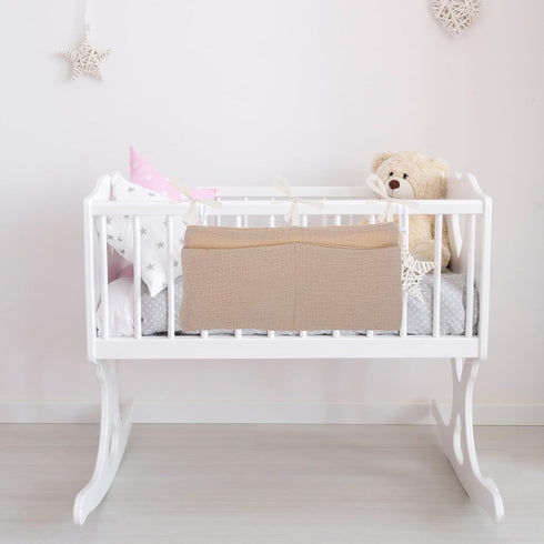 Stroller Hanging Storage Bag Organizer with Double Slots, Cotton Diaper and Milk Bottle Holder for Nursery and Travel