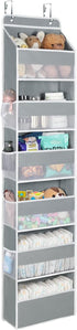 Univivi Door Hanging Organizer for Nursery Closet, Baby Storage with 6 Large Compartments and 8 Side Pockets for Toys,