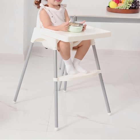 Generic Adjustable Non-Slip Foot Rest for IKEA Antilop High Chair - White