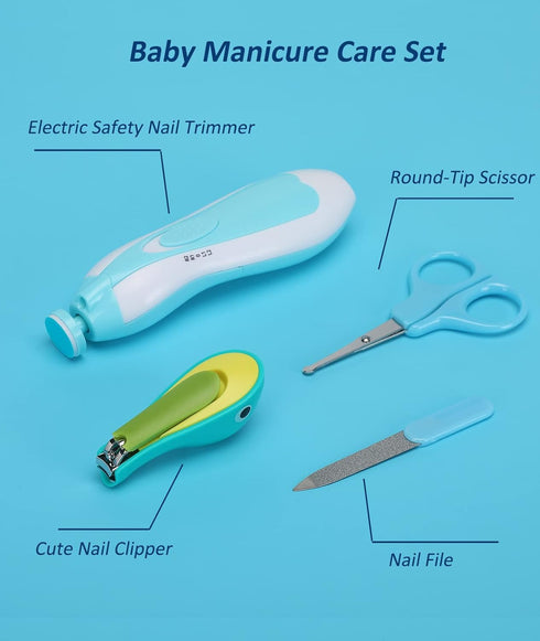 Baby Healthcare and Grooming Kit, Electric Safety Nail Trimmer with Hair Brush Comb for Newborn Infant Toddlers, Baby